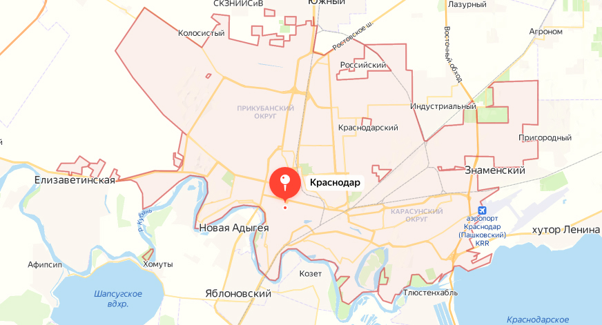 Карта Краснодара - Ремонт бытовой техники Indesit в Краснодаре
